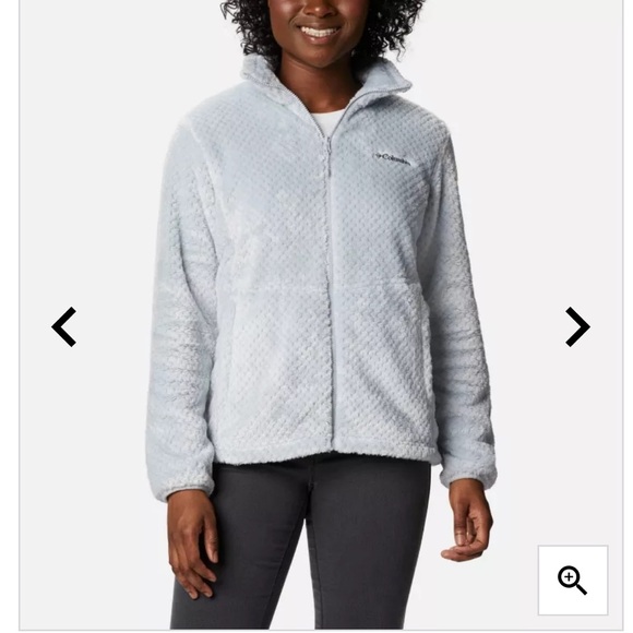 Columbia Women’s Full Zip Fleece Jacket Shacket Ice Blue Gray Outdoor Pockets XL - Picture 10 of 12